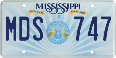 MS license plate MDS747