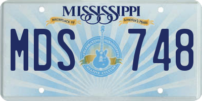 MS license plate MDS748