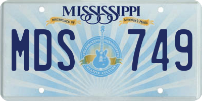 MS license plate MDS749