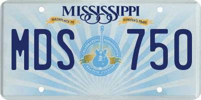 MS license plate MDS750