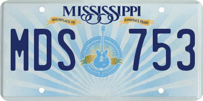 MS license plate MDS753