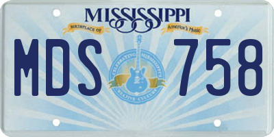 MS license plate MDS758