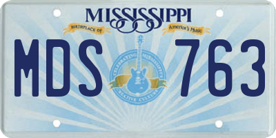 MS license plate MDS763