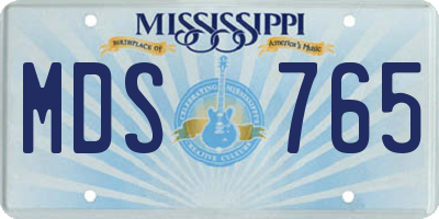 MS license plate MDS765
