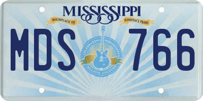 MS license plate MDS766