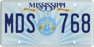 MS license plate MDS768