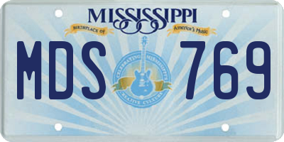 MS license plate MDS769