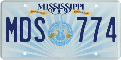MS license plate MDS774