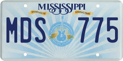 MS license plate MDS775