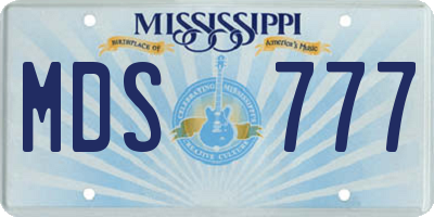 MS license plate MDS777