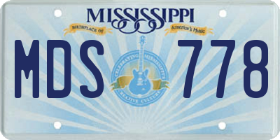 MS license plate MDS778