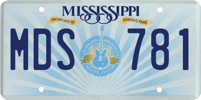 MS license plate MDS781