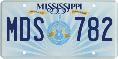 MS license plate MDS782