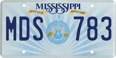 MS license plate MDS783