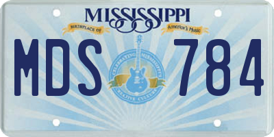 MS license plate MDS784