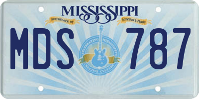 MS license plate MDS787