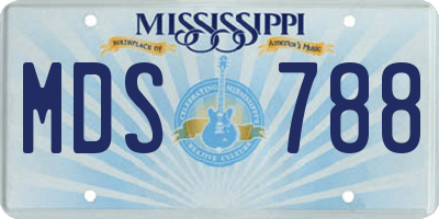 MS license plate MDS788