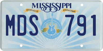 MS license plate MDS791