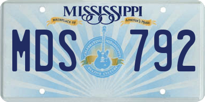 MS license plate MDS792