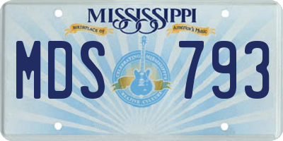 MS license plate MDS793