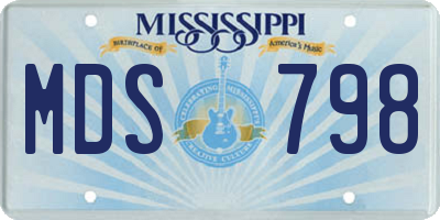 MS license plate MDS798