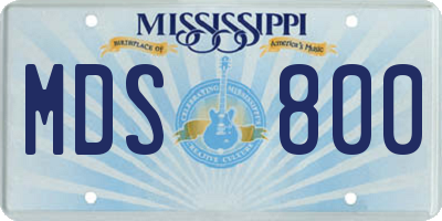 MS license plate MDS800