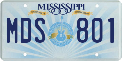 MS license plate MDS801