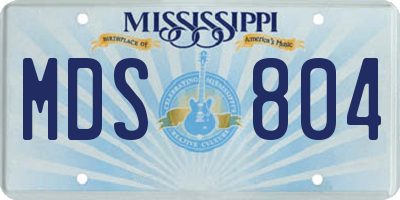 MS license plate MDS804