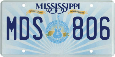 MS license plate MDS806