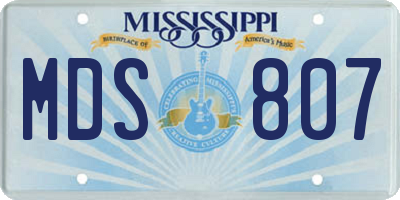 MS license plate MDS807