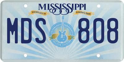 MS license plate MDS808
