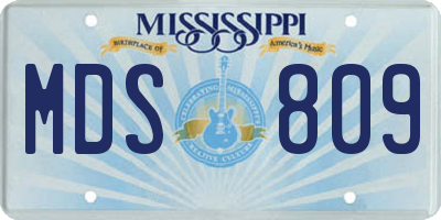 MS license plate MDS809