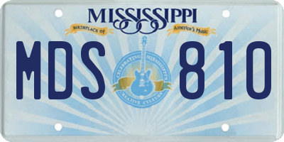 MS license plate MDS810