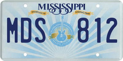 MS license plate MDS812
