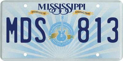 MS license plate MDS813