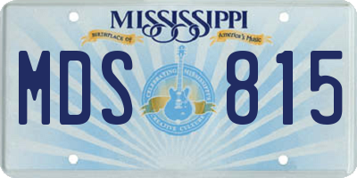 MS license plate MDS815
