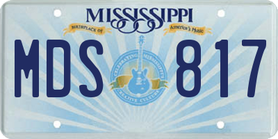 MS license plate MDS817