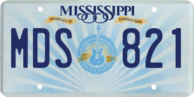 MS license plate MDS821
