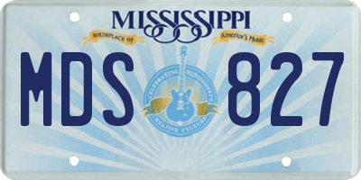MS license plate MDS827