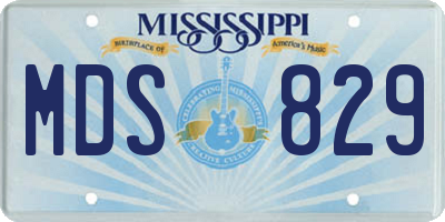 MS license plate MDS829