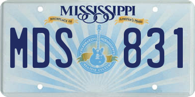MS license plate MDS831