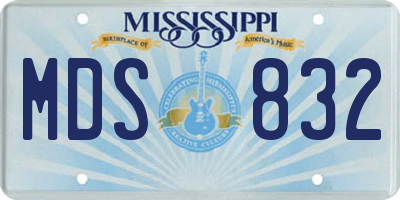 MS license plate MDS832