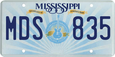 MS license plate MDS835