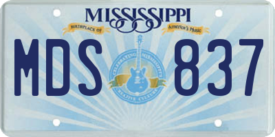 MS license plate MDS837