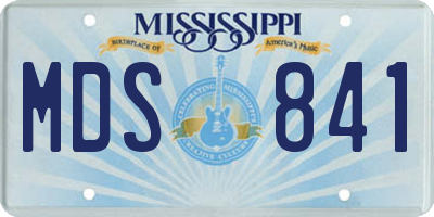 MS license plate MDS841