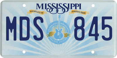 MS license plate MDS845