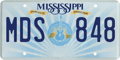 MS license plate MDS848
