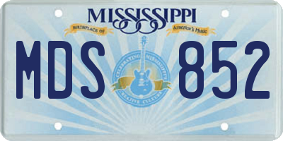 MS license plate MDS852