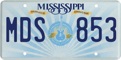MS license plate MDS853