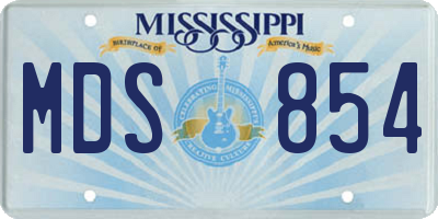 MS license plate MDS854